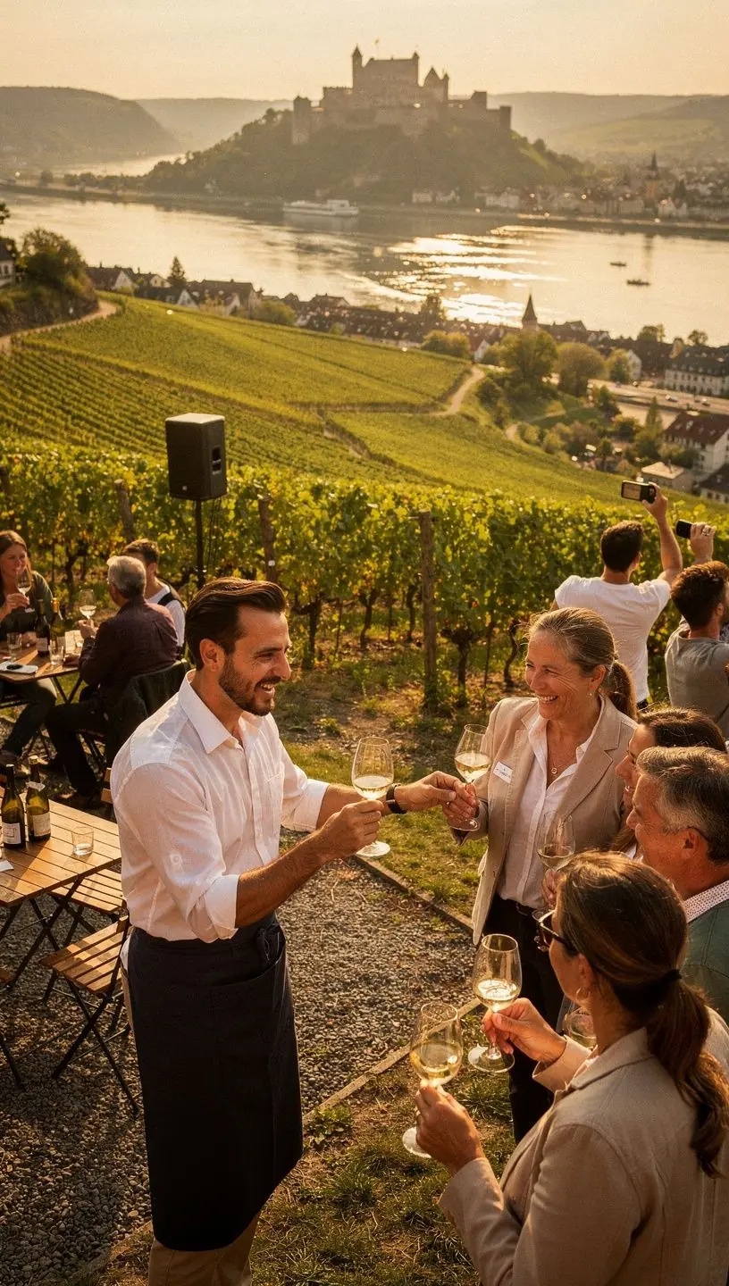 Traditionelle Fachwerkhäuser in einem historischen Stadtviertel, eingebettet in eine lebendige Kulturlandschaft